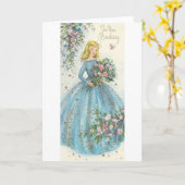 ヴィンテージ美しい誕生日 カード (黄色い花)