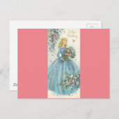 ヴィンテージ美しい誕生日 ポストカード (正面/裏面)