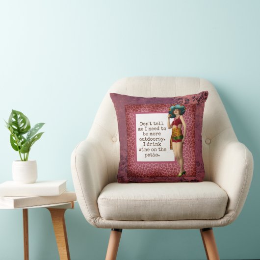 ヴィンテージ美しい飲用ワおもしろいイン クッション (椅子)