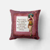 ヴィンテージ美しい飲用ワおもしろいイン クッション (裏面)