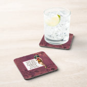 ヴィンテージ美しい飲用ワおもしろいイン コースター (右側)