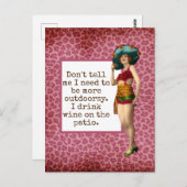 ヴィンテージ美しい飲用ワインおもしろい引用文 ポストカード (正面/裏面)