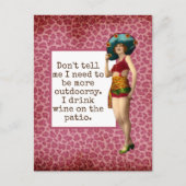 ヴィンテージ美しい飲用ワインおもしろい引用文 ポストカード (正面)