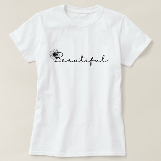 ヴィンテージ美しい黒ひまわり花フローラ Tシャツ (デザイン正面)