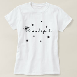 ヴィンテージ美しい黒ひまわり花フローラ Tシャツ