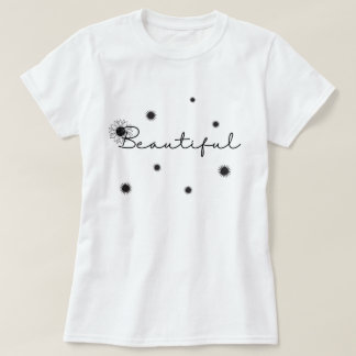 ヴィンテージ美しい黒ひまわり花フローラ Tシャツ