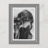 ヴィンテージ美しい-クラシック美しい – 白黒 ポストカード (正面)