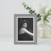 ヴィンテージ美しい – ティアラ – 白黒 ポストカード (スタンド正面)