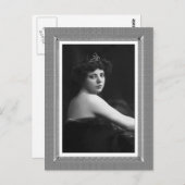 ヴィンテージ美しい – ティアラ – 白黒 ポストカード (正面/裏面)