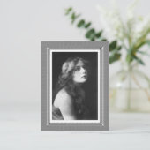 ヴィンテージ美しい – ドリーミング – 白黒 ポストカード (スタンド正面)