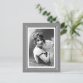 ヴィンテージ美しい – ファン – 白黒 ポストカード (スタンド正面)