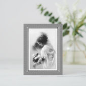 ヴィンテージ美しい – ブーケ – 白黒 ポストカード (スタンド正面)