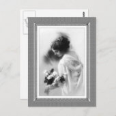 ヴィンテージ美しい – ブーケ – 白黒 ポストカード (正面/裏面)