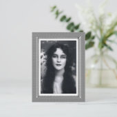 ヴィンテージ美しい – ミステリーウーマン – 白黒 ポストカード (スタンド正面)