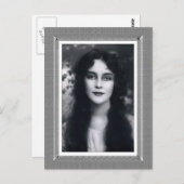 ヴィンテージ美しい – ミステリーウーマン – 白黒 ポストカード (正面/裏面)