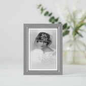 ヴィンテージ美しい – ラグジュアリー – 白黒 ポストカード (スタンド正面)