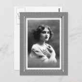 ヴィンテージ美しい – 保護されたハート – 白黒 ポストカード (正面/裏面)