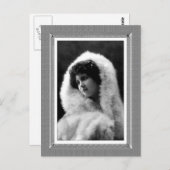 ヴィンテージ美しい – 優しい美しい – 白黒 ポストカード (正面/裏面)