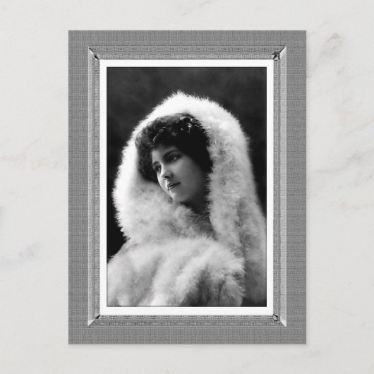 ヴィンテージ美しい – 優しい美しい – 白黒 ポストカード (正面)