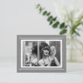 ヴィンテージ美しい – 反射 – 白黒 ポストカード (スタンド正面)