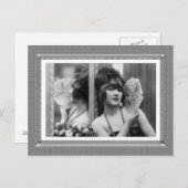 ヴィンテージ美しい – 反射 – 白黒 ポストカード (正面/裏面)