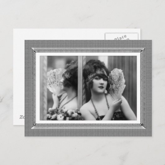 ヴィンテージ美しい – 反射 – 白黒 ポストカード (正面/裏面)