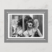 ヴィンテージ美しい – 反射 – 白黒 ポストカード (正面)