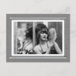 ヴィンテージ美しい – 反射 – 白黒 ポストカード