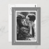 ヴィンテージ美しい – 情熱 – 白黒 ポストカード (正面/裏面)