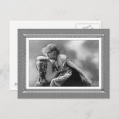 ヴィンテージ美しい – 熟考 – 白黒 ポストカード (正面/裏面)