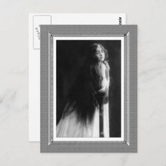 ヴィンテージ美しい-祈りの言葉 – 白黒 ポストカード (正面/裏面)