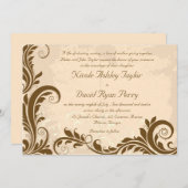 ヴィンテージ美しい-結婚式招待状 招待状 (正面/裏面)