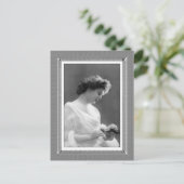 ヴィンテージ美しい – 繊細 – 白黒 ポストカード (スタンド正面)