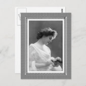 ヴィンテージ美しい – 繊細 – 白黒 ポストカード (正面/裏面)