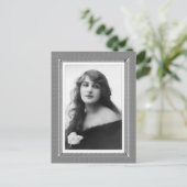 ヴィンテージ美しい-自信 – 白黒 ポストカード (スタンド正面)