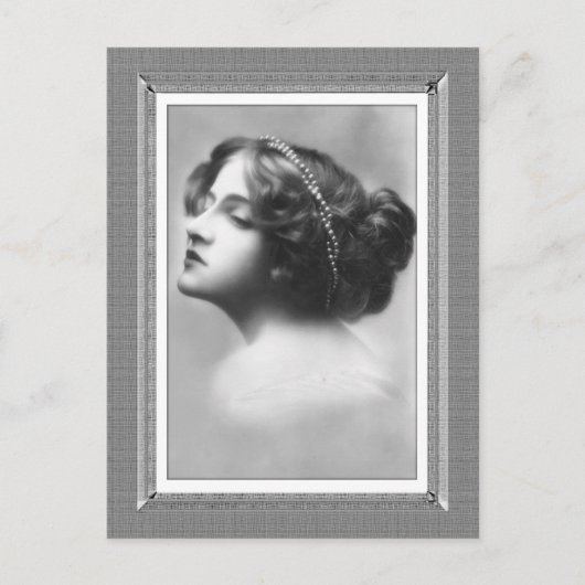 ヴィンテージ美しい – 興味なし – 白黒 ポストカード (正面)