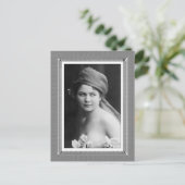 ヴィンテージ美しい – 花嫁 – 白黒 ポストカード (スタンド正面)