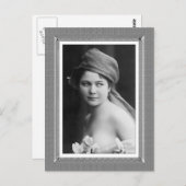 ヴィンテージ美しい – 花嫁 – 白黒 ポストカード (正面/裏面)