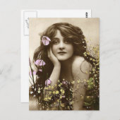 ヴィンテージ美しい（花） ポストカード (正面/裏面)