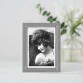 ヴィンテージ美しい – 記憶 – 白黒 ポストカード (スタンド正面)