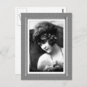 ヴィンテージ美しい – 記憶 – 白黒 ポストカード (正面/裏面)