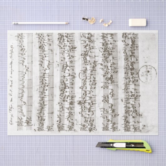 ヴィンテージ美しく手書きのフーガ1700年代 薄葉紙 (クラフト)