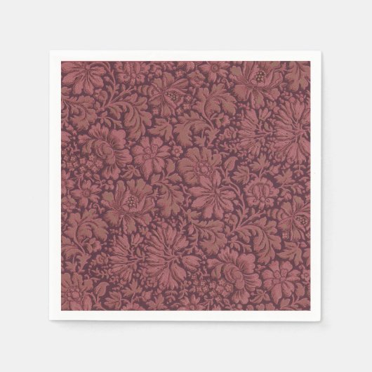 ヴィンテージ美学オールオーバーフローラプリント スタンダードカクテルナプキン (正面)
