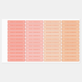 ヴィンテージ美学ピーチピンク防水名ラベル ラベル