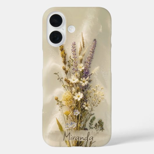 ヴィンテージ美学ワイルドフラワー名前をカスタムする Case-Mate iPhoneケース (裏面)