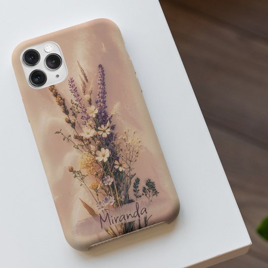 ヴィンテージ美学ワイルドフラワー名前をカスタムする Case-Mate iPhoneケース