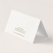 ヴィンテージ美容オレンジレッドフラワーフローラ 名刺 (裏面)