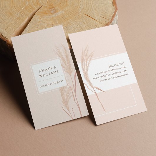 ヴィンテージ美容学パンパスグラスフローラ 名刺