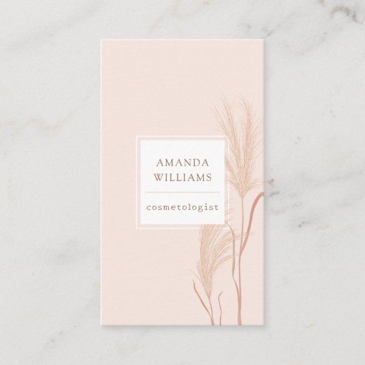 ヴィンテージ美容学パンパスグラスフローラ 名刺 (正面)