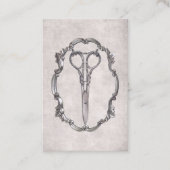 ヴィンテージ美容師アンティークシザー美容院 名刺 (正面)